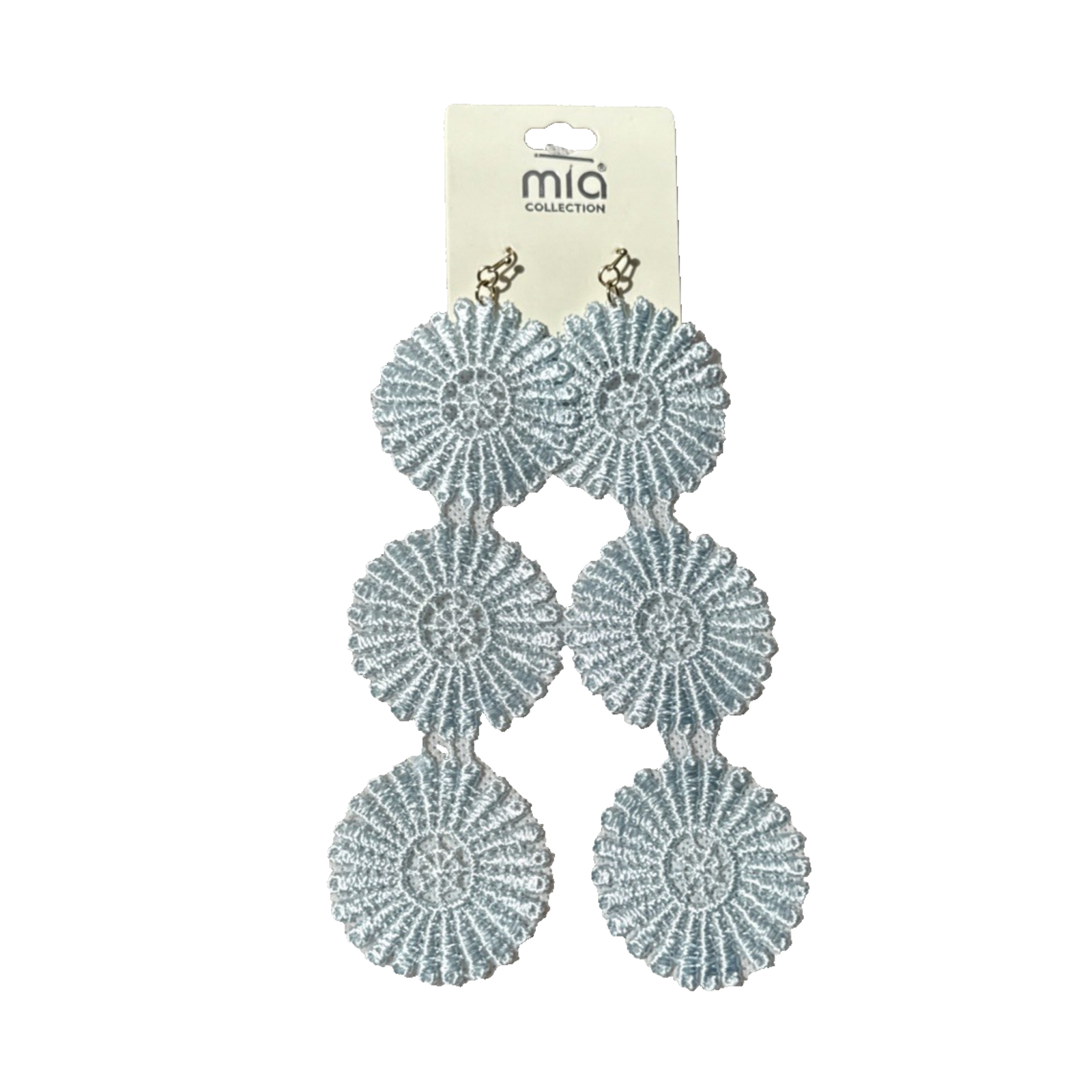 Mia Collection Earrings Blue Wire Drop Crochet Starburst Boho